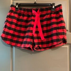 Red Plaid Sleep Shorts